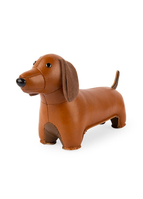 ZSPV0109-1007 Züny presse-papier Tan teckel bruin kunstleer