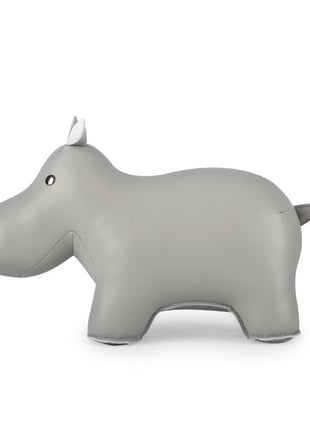 Züny Classic boekensteun Hippo / Nijlpaard grijs kunstleer 