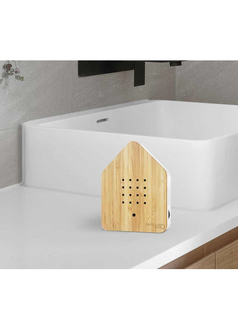 Zwitscherbox Wood vogelhuisje hout bamboe / wit