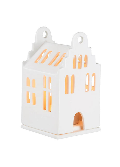 Räder theelicht huis gevelwoning klein wit 13915