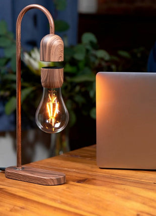 Ginko Evaro Lightbulb zwevende lamp - magnetische tafellamp walnoten G029WT