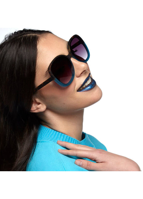 okkia dames zonnebril anna vlinder havana blauw modieus italiaans design