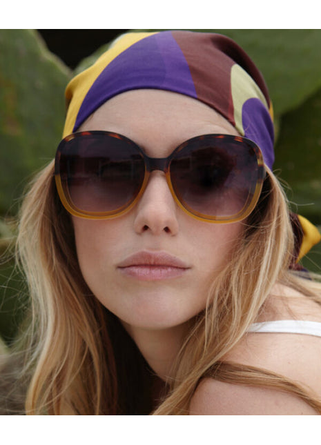 okkia dames zonnebril anna vlinder havana geel modieus italiaans design