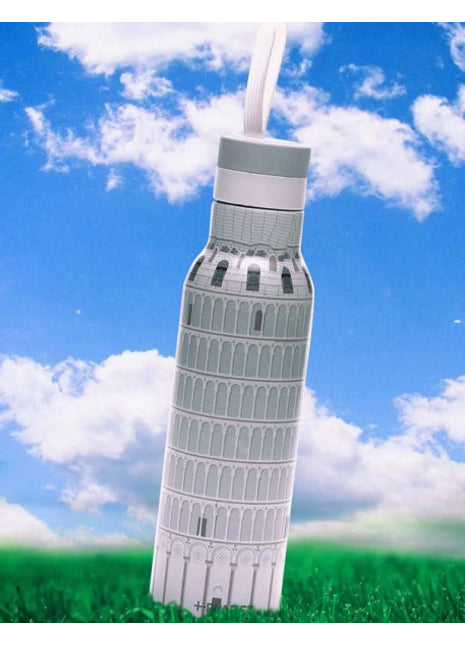 piu forty pisa thermosfles dubbelwandig thermofles waterfles staal 500ml