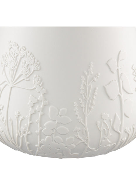 Räder design vaas met reliëf motief bloemen wit 10793