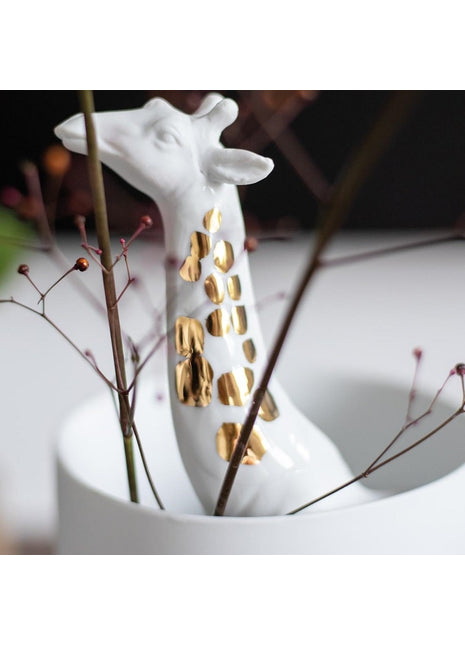 Räder porseleinen vaas Giraffe wit porselein bloemen 14383