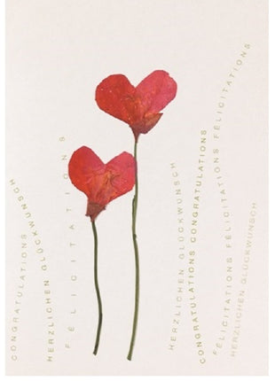 Räder wenskaart / felicitatie kaart met envelop hart bloemen