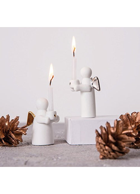 Räder kandelaar Engel wit porselein en goud 13798