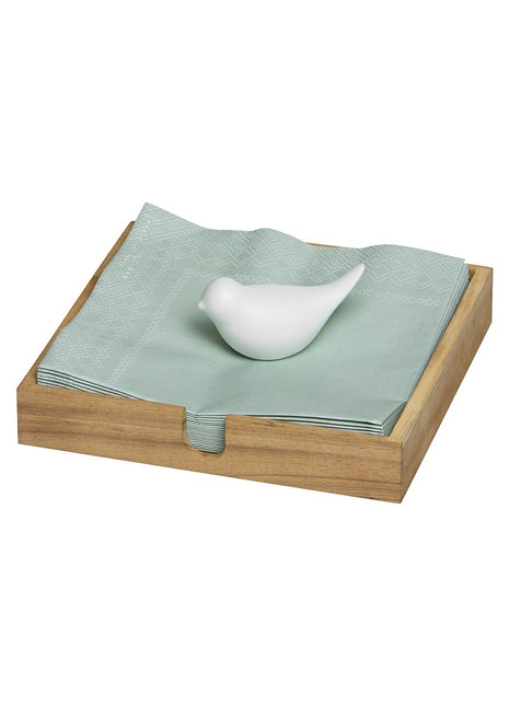 Räder servetten houder met vogel 18x18cm 12159