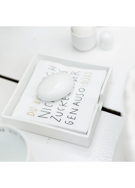 Räder servetten houder met pebbel / kiezel 14269