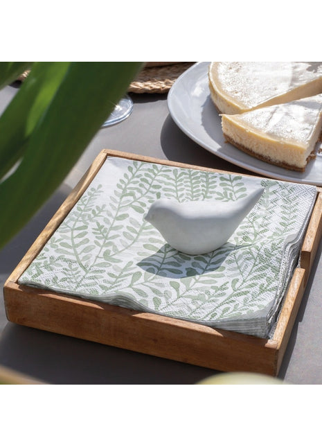 Räder servetten houder met vogel 18x18cm 12159