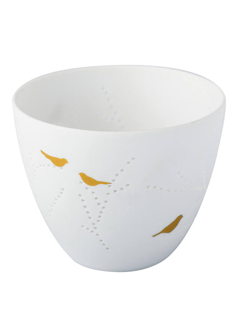Räder theelicht / waxinelicht vogels goud / wit 15114
