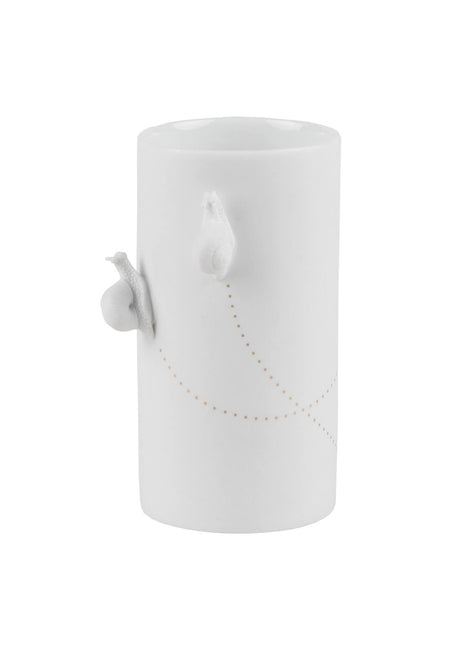 Räder vaas / bloemenvaas wit porselein met slakken 15417