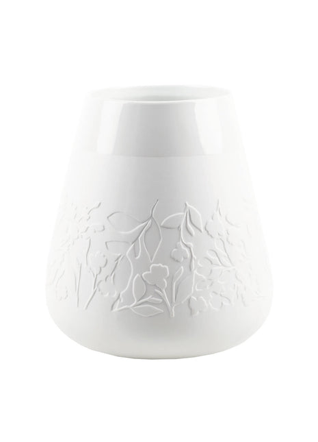 Räder vaas Poësie wit porselein bloemen reliëf 15504