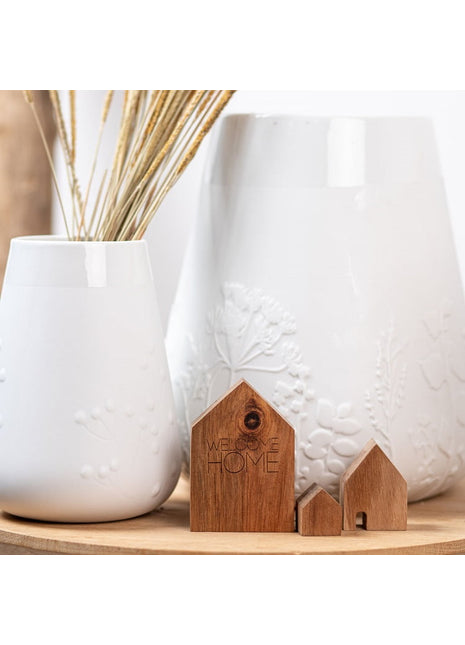 Räder vaas Poësie wit porselein bloemen reliëf 15504