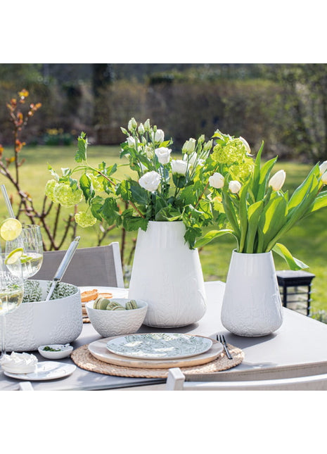 Räder vaas Poësie wit porselein grassen relïef bloemenvaas 15503
