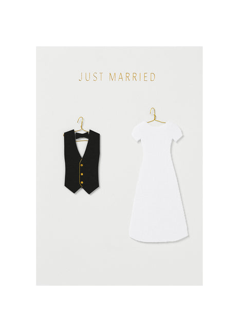 Räder wenskaart / kaart just married - huwelijk 62718