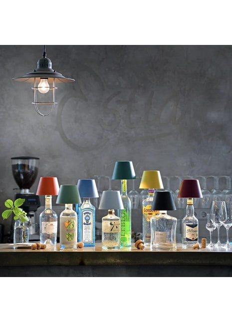 Sompex Top flessenlamp wijnfles olijfoliefles accu traploos dimbaar led blauw 78372