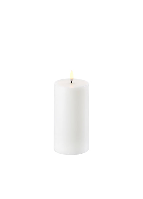 Uyuni lighting LED pillar stompe kaars nordic white echte was zonder vlam op batterijen 15cm