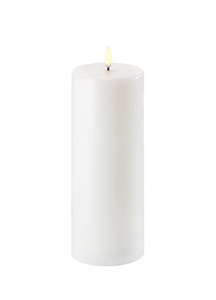 Uyuni lighting LED pillar stompe kaars nordic white echte was zonder vlam op batterijen 20cm
