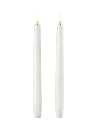 Uyuni Lighting LED tafelkaars dinerkaars 25cm set 2 stuks nordic white, wit zonder vlam van echte was op batterijen