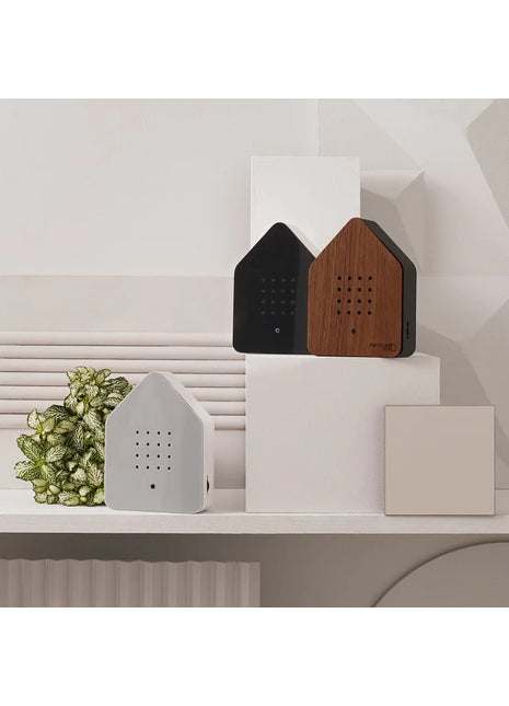 zwitscherbox walnoten zwart vogelhuisje sensor beweging relaxound